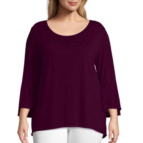 Just My Size Bell Sleeve Pintuck Top – Size 3X - Picture 1 of 10